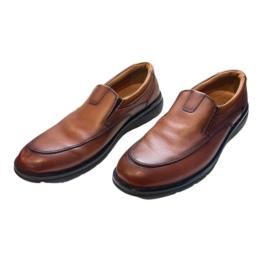Docker's Proposal Slip On Dress‎ Shoes Mens Size 9M Brown Tan Loafer Toe Oxford